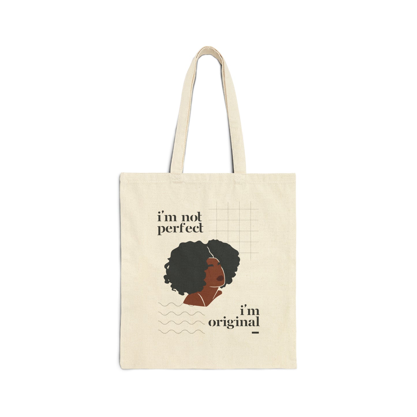 “I’m Not Perfect” Cotton Canvas Tote Bag