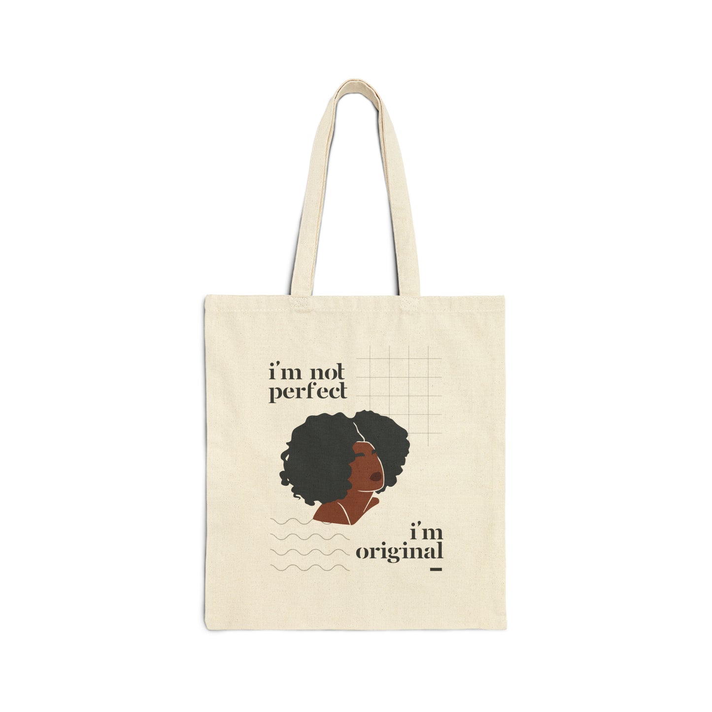 “I’m Not Perfect” Cotton Canvas Tote Bag